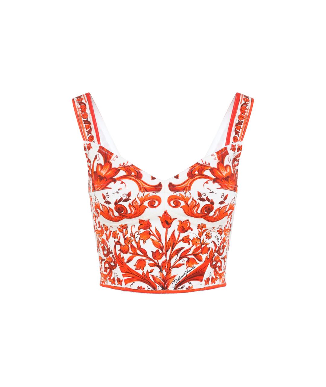 DOLCE&GABBANA Оранжевая шелковая майка, фото 1