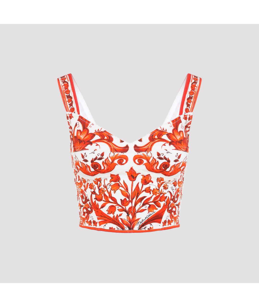 DOLCE&GABBANA Оранжевая шелковая майка, фото 2
