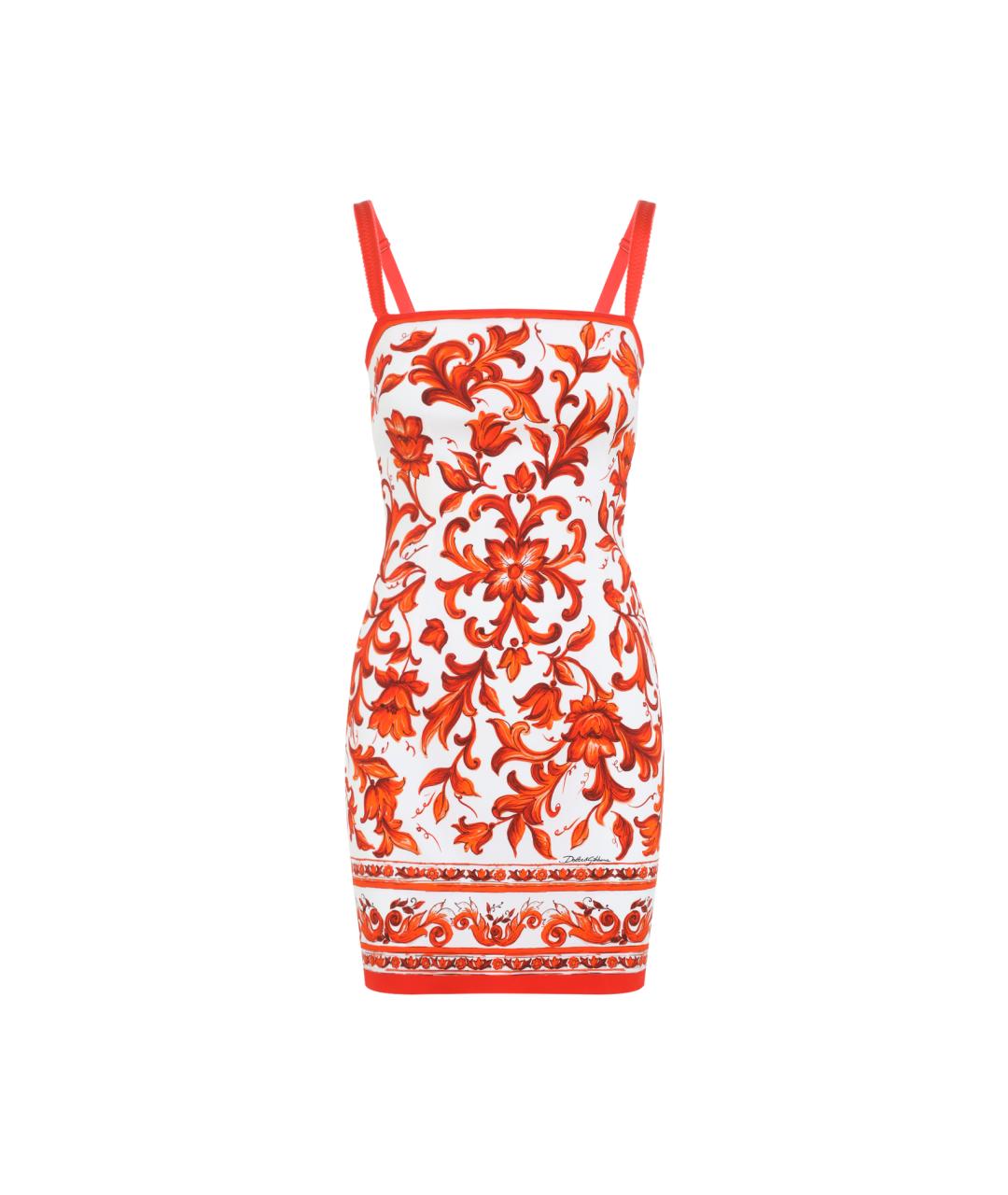 DOLCE&GABBANA Оранжевое шелковое платье, фото 1