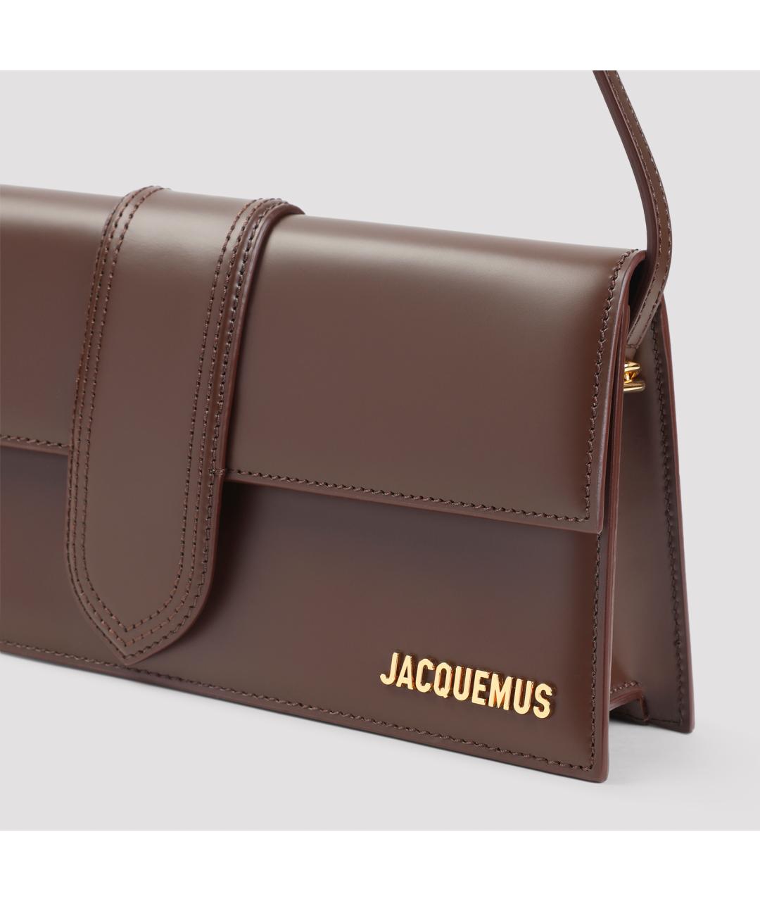 JACQUEMUS Коричневая кожаная сумка через плечо, фото 4