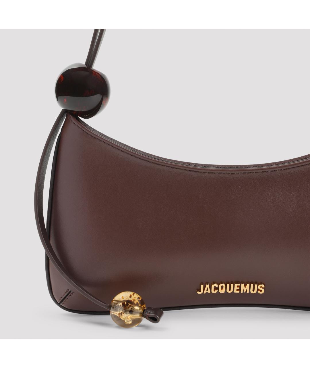 JACQUEMUS Коричневая кожаная сумка через плечо, фото 4