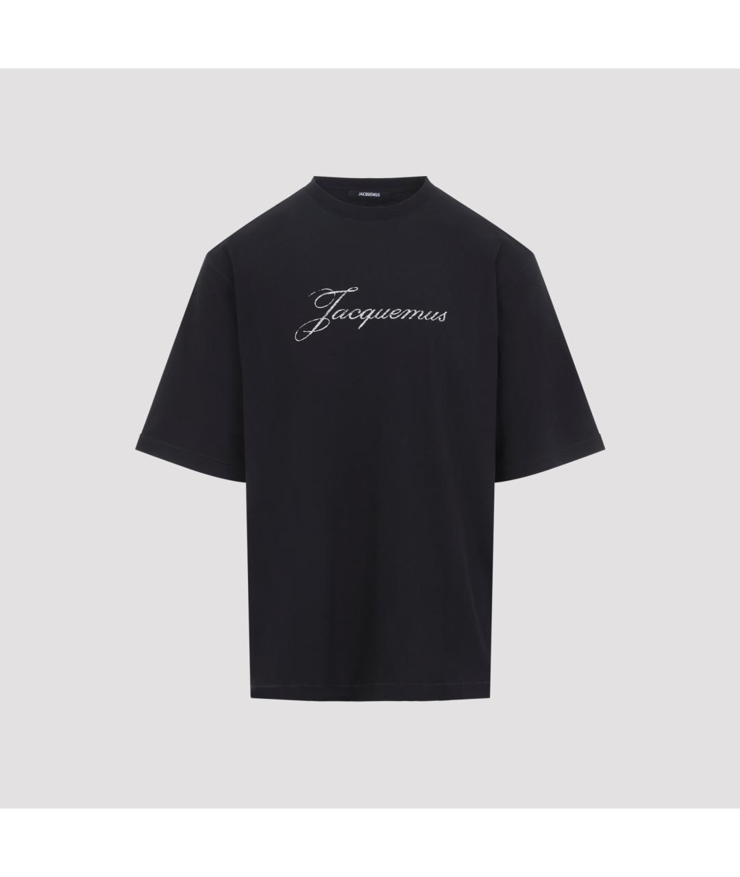 JACQUEMUS Черная хлопковая футболка, фото 2