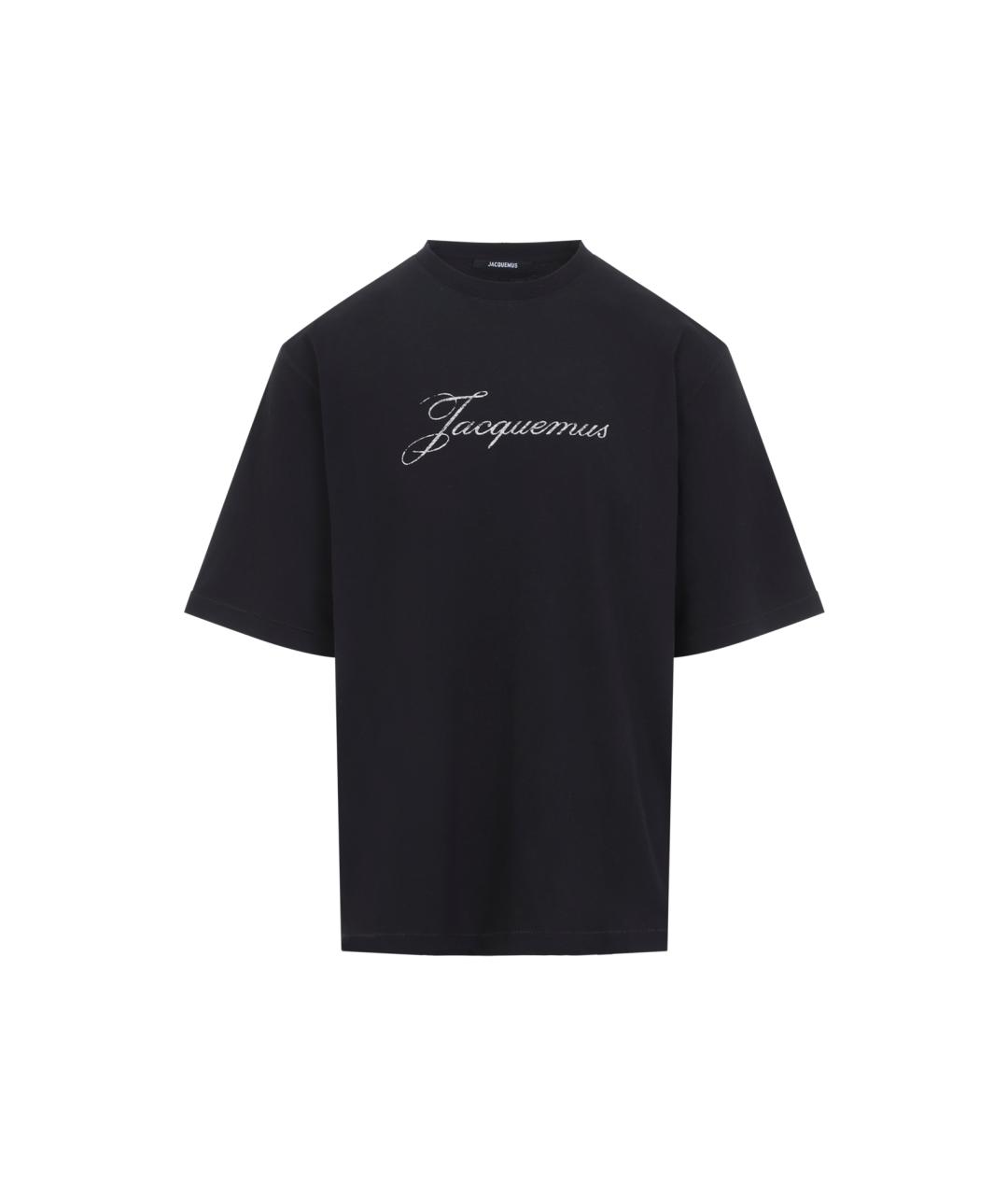 JACQUEMUS Черная хлопковая футболка, фото 1