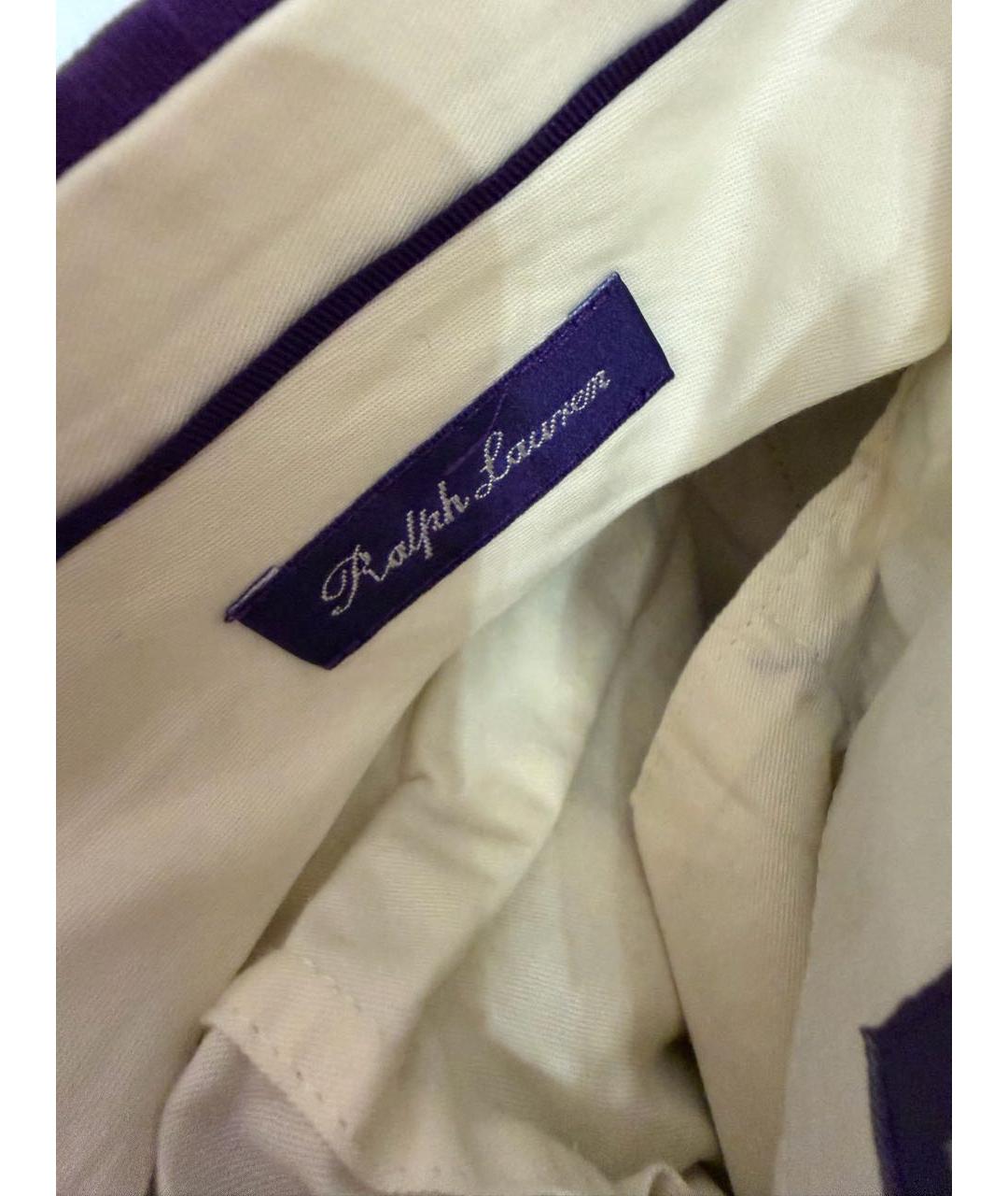 POLO RALPH LAUREN Фиолетовые льняные классические брюки, фото 6