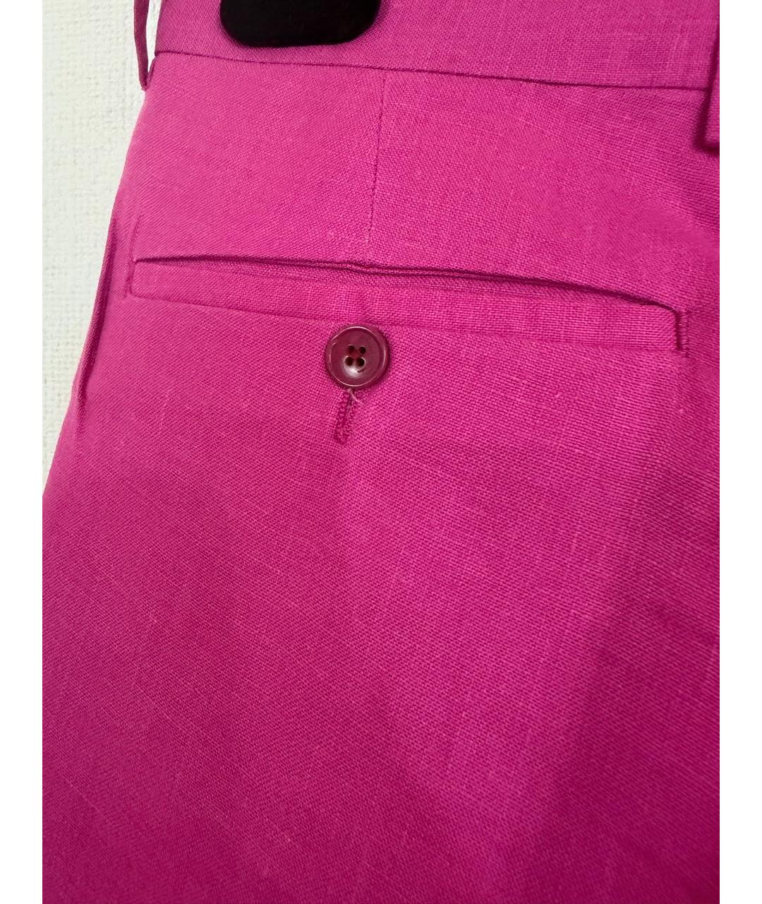 POLO RALPH LAUREN Фуксия льняные классические брюки, фото 4