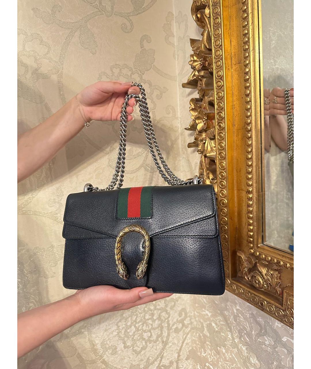 GUCCI Черная кожаная сумка через плечо, фото 2