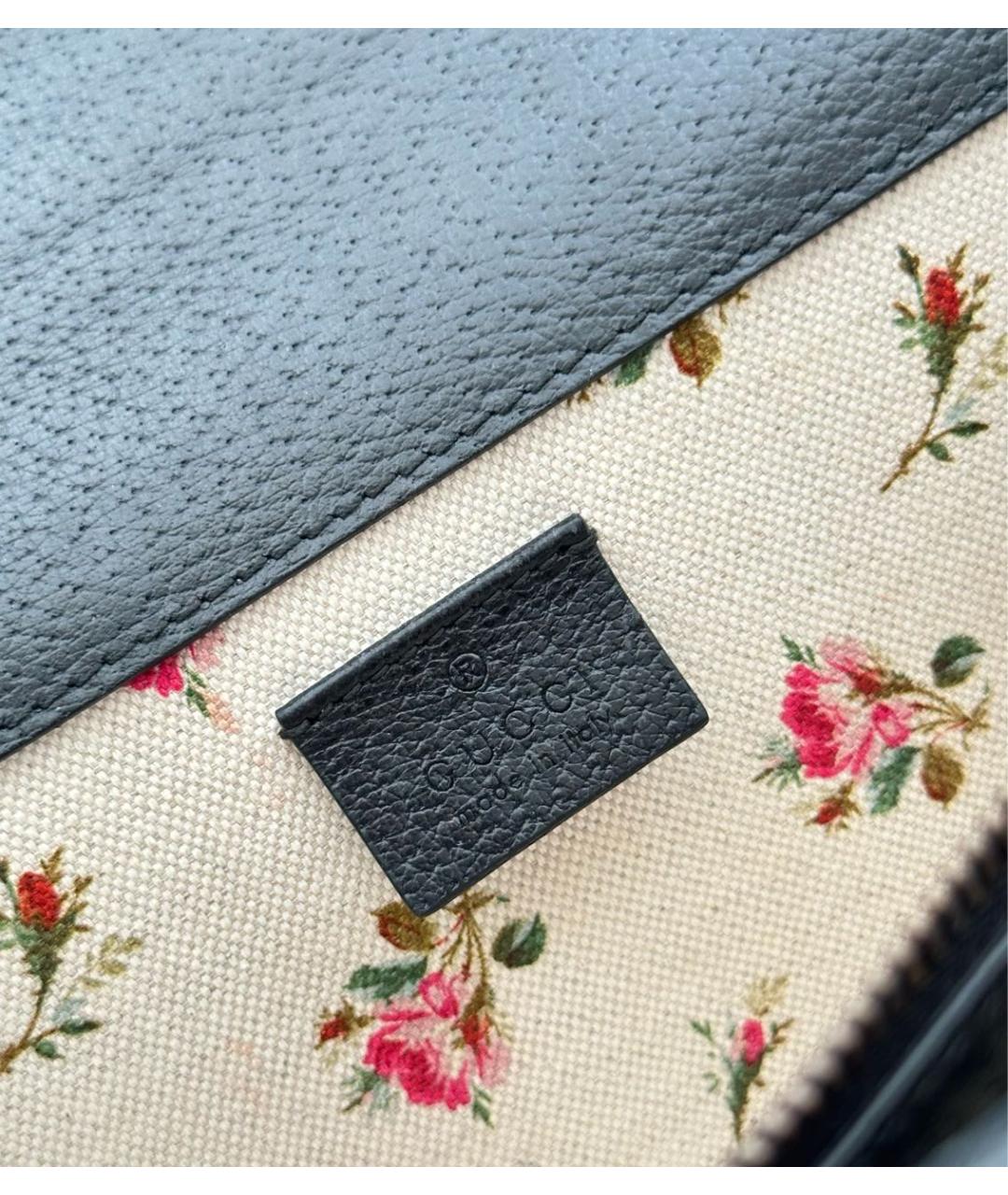 GUCCI Черная кожаная сумка через плечо, фото 7