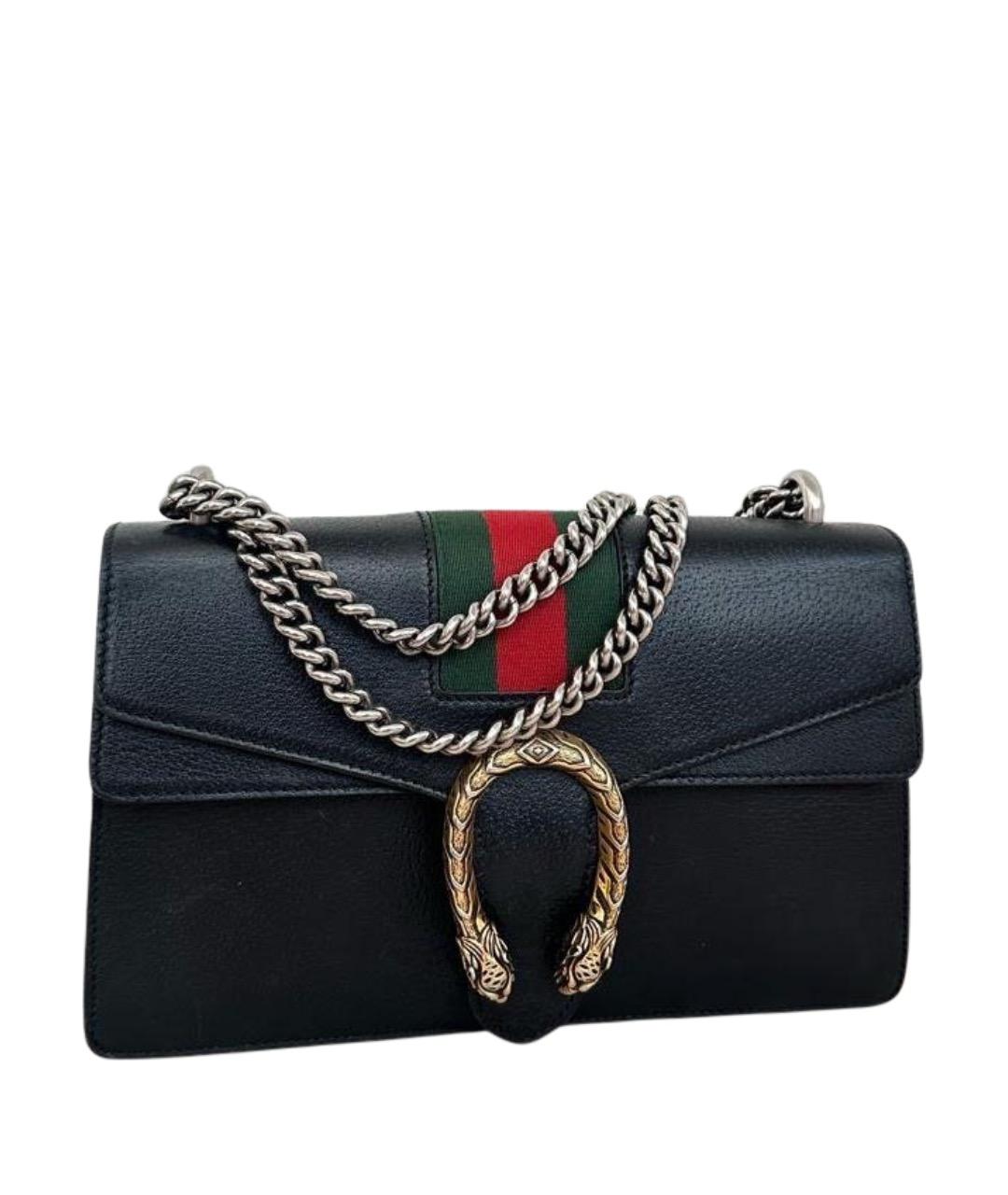 GUCCI Черная кожаная сумка через плечо, фото 1