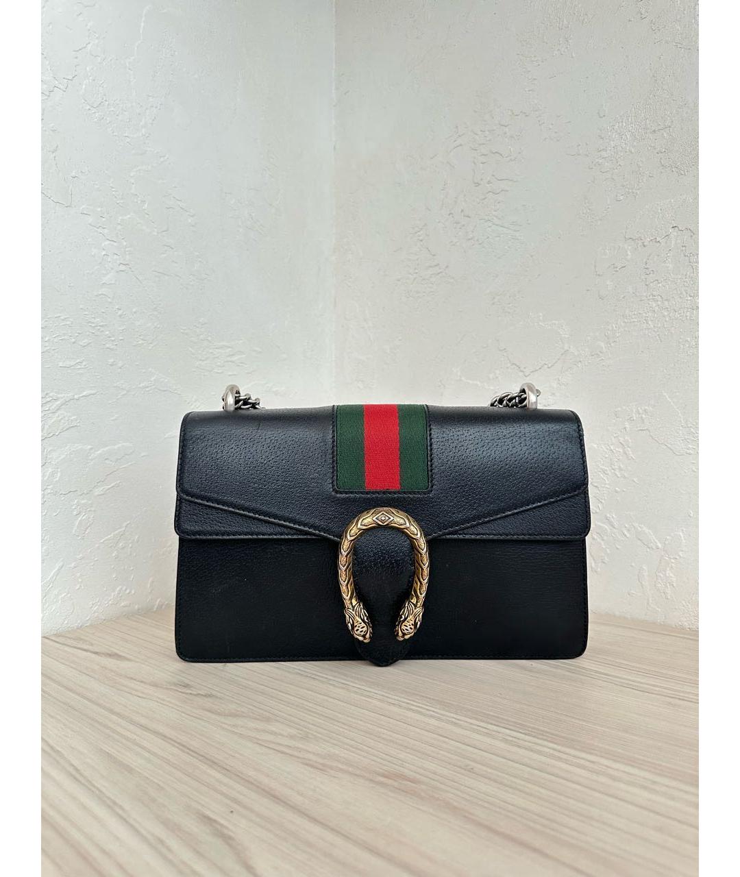 GUCCI Черная кожаная сумка через плечо, фото 6