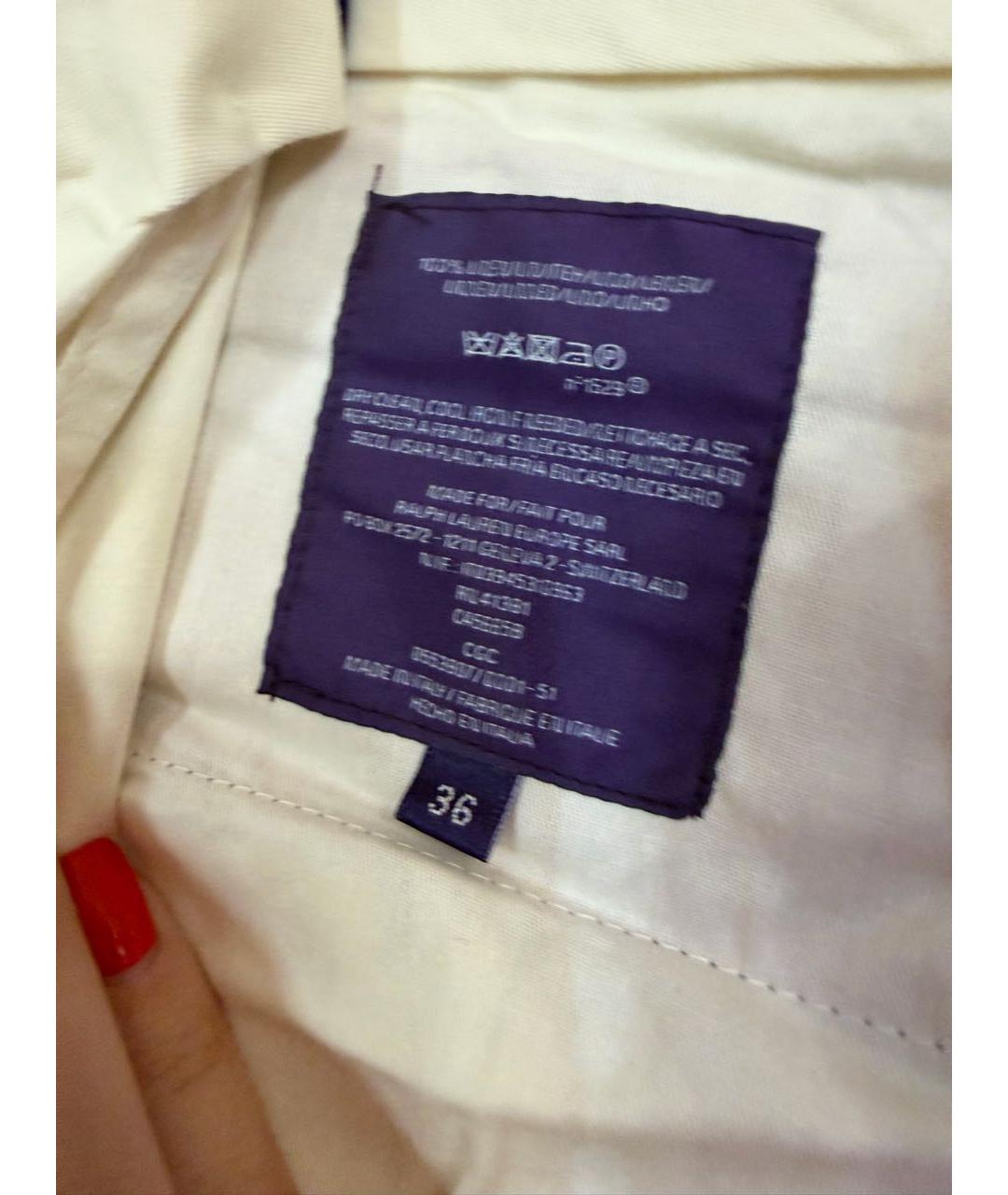 POLO RALPH LAUREN Розовые льняные классические брюки, фото 5