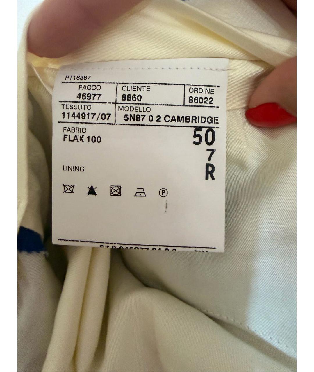 POLO RALPH LAUREN Темно-синие льняные классические брюки, фото 5