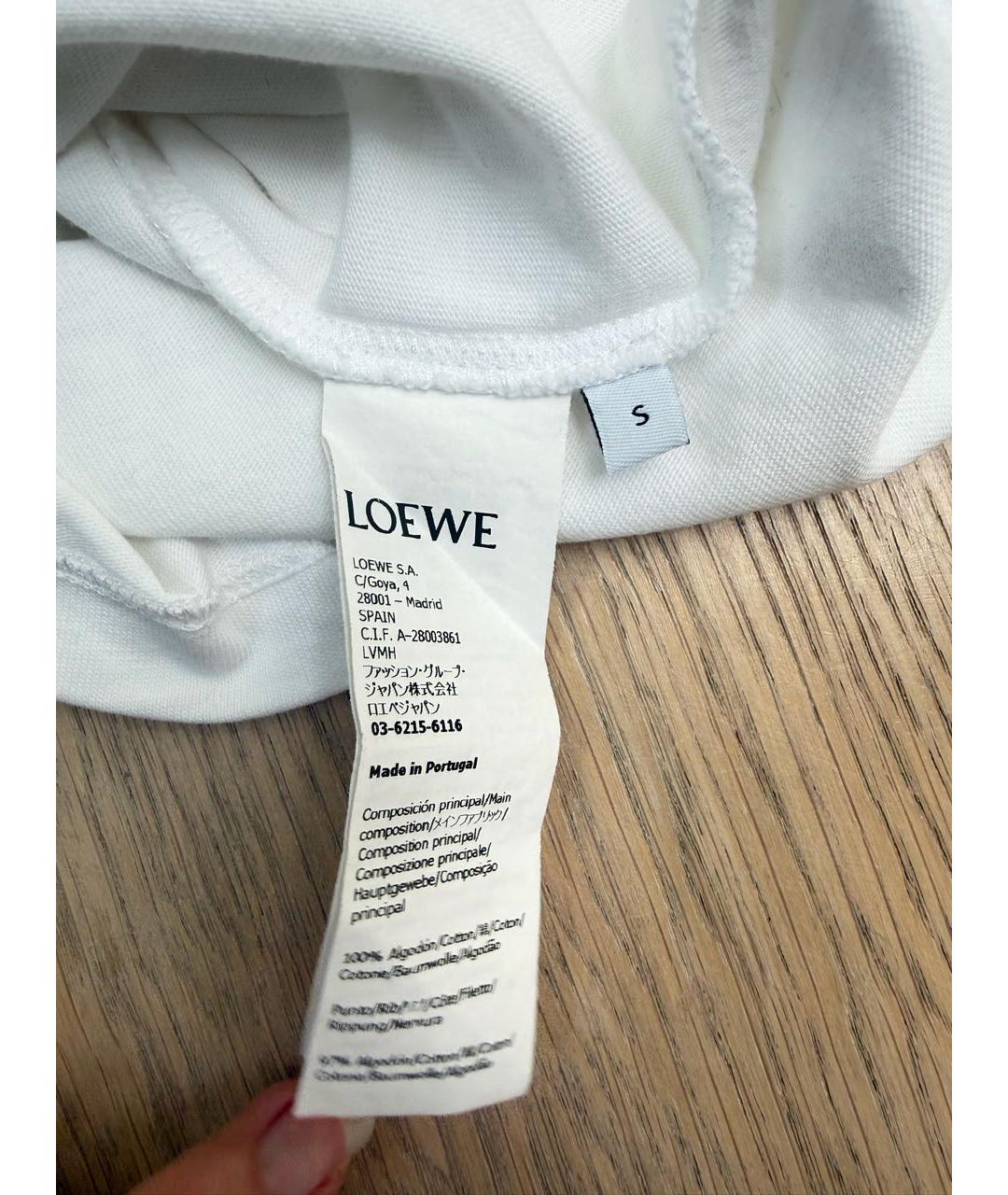 LOEWE Белая хлопковая футболка, фото 5