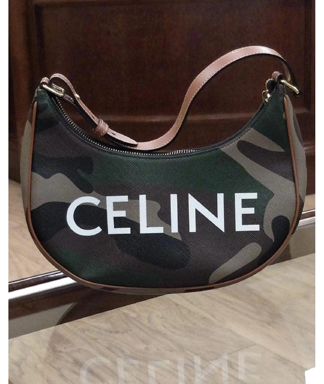 CELINE Хаки сумка через плечо, фото 6