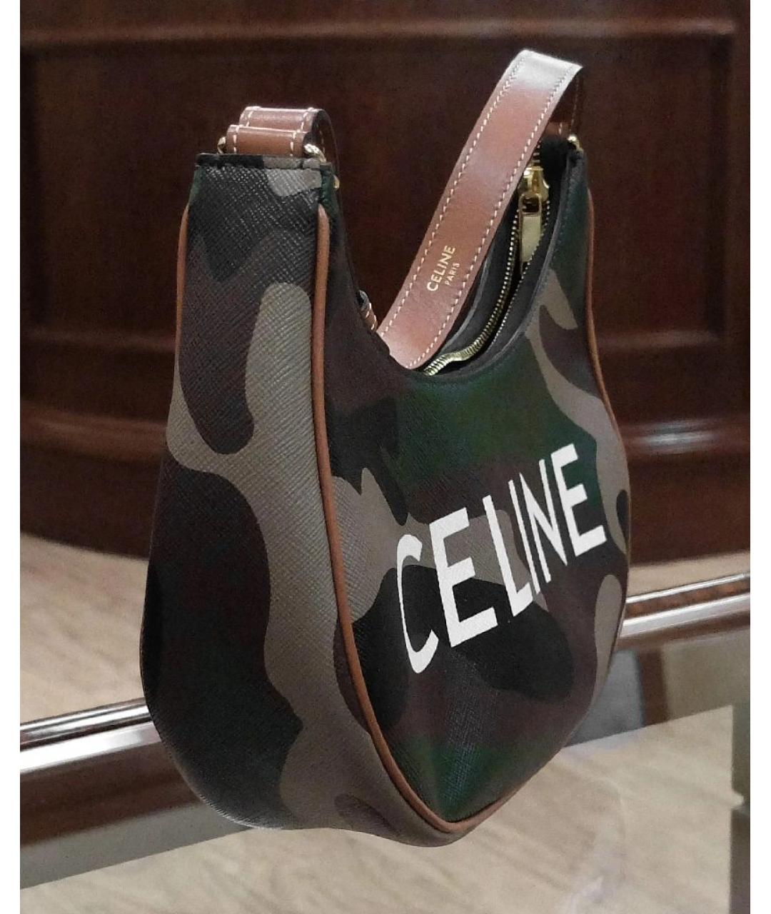 CELINE Хаки сумка через плечо, фото 2