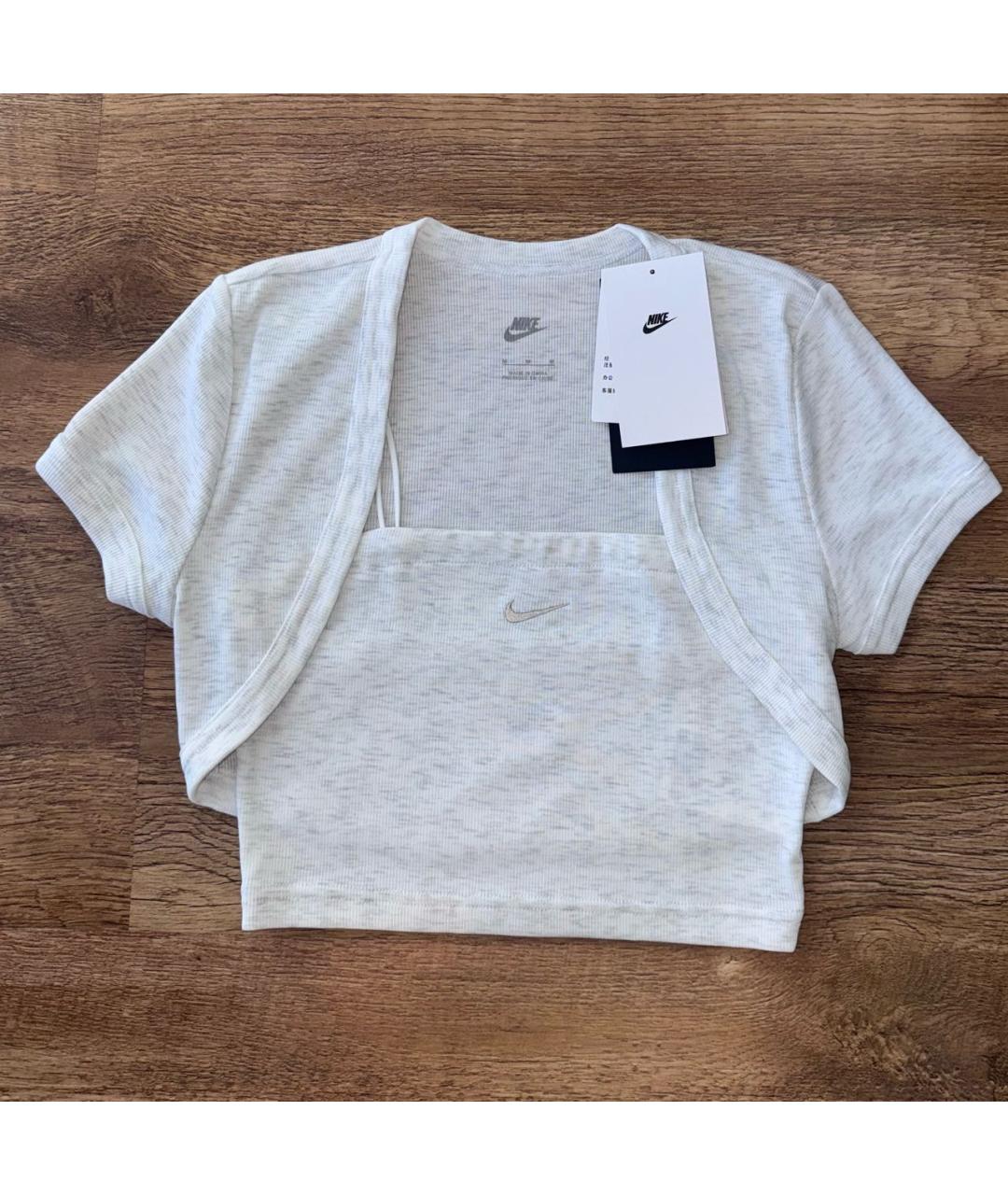NIKE Серая хлопковая майка, фото 9