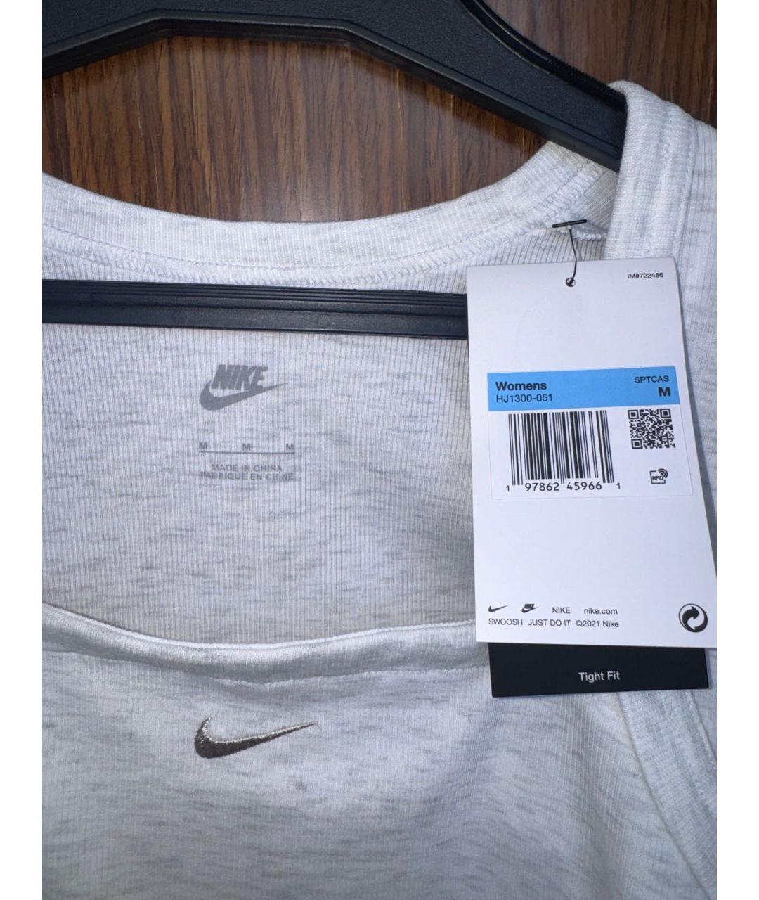 NIKE Серая хлопковая майка, фото 4