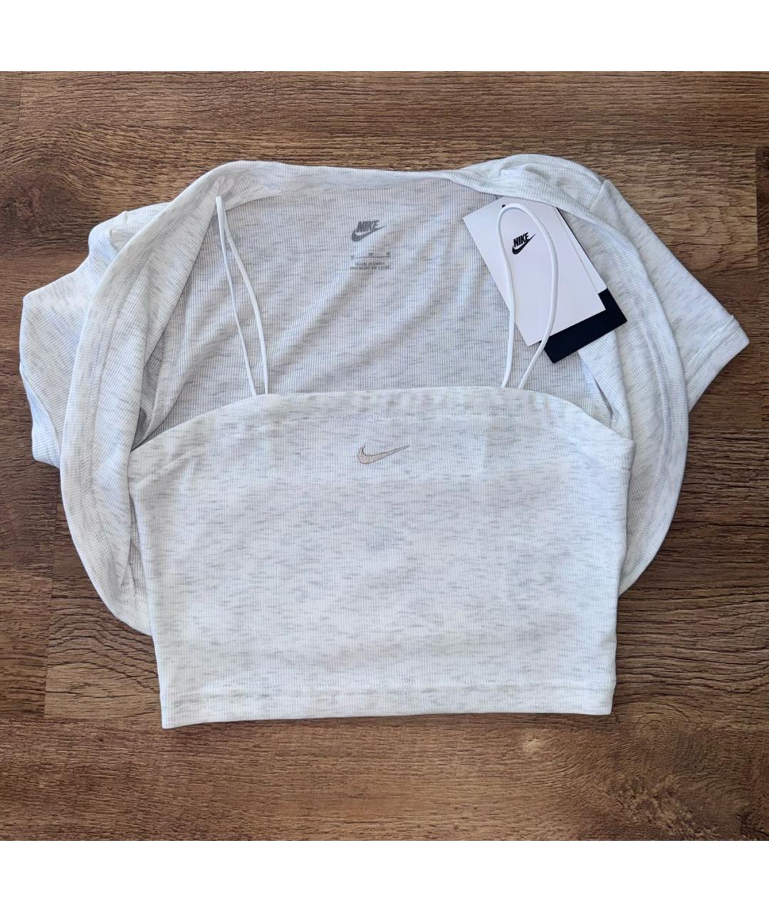 NIKE Серая хлопковая майка, фото 2