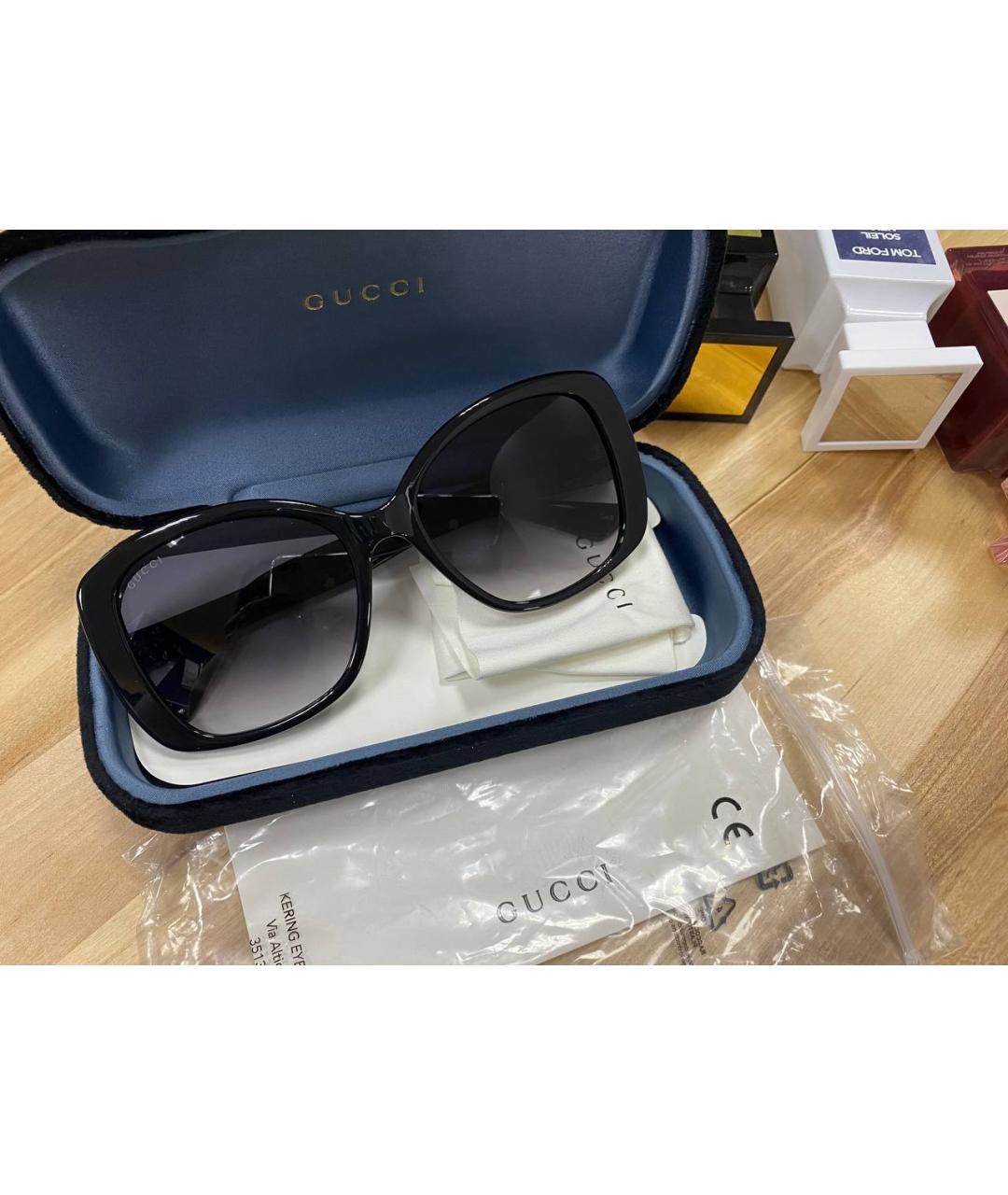 GUCCI Черные пластиковые солнцезащитные очки, фото 2
