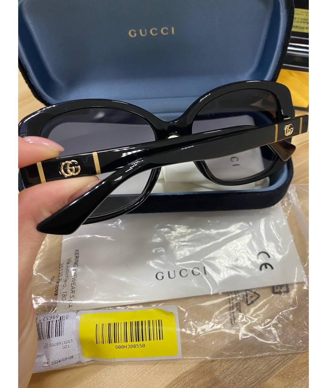 GUCCI Черные пластиковые солнцезащитные очки, фото 3