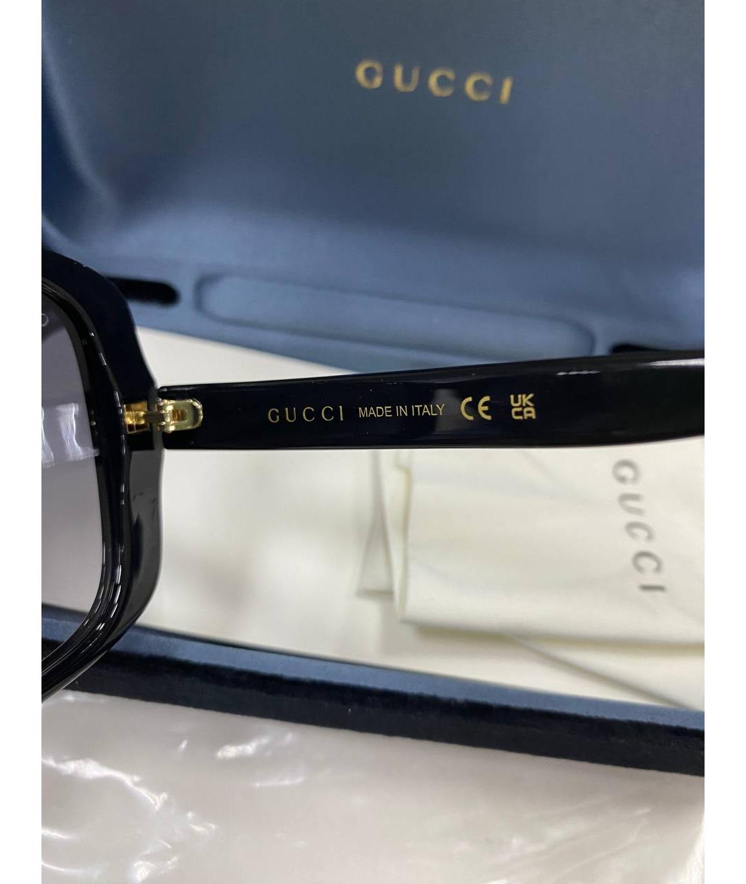 GUCCI Черные пластиковые солнцезащитные очки, фото 4