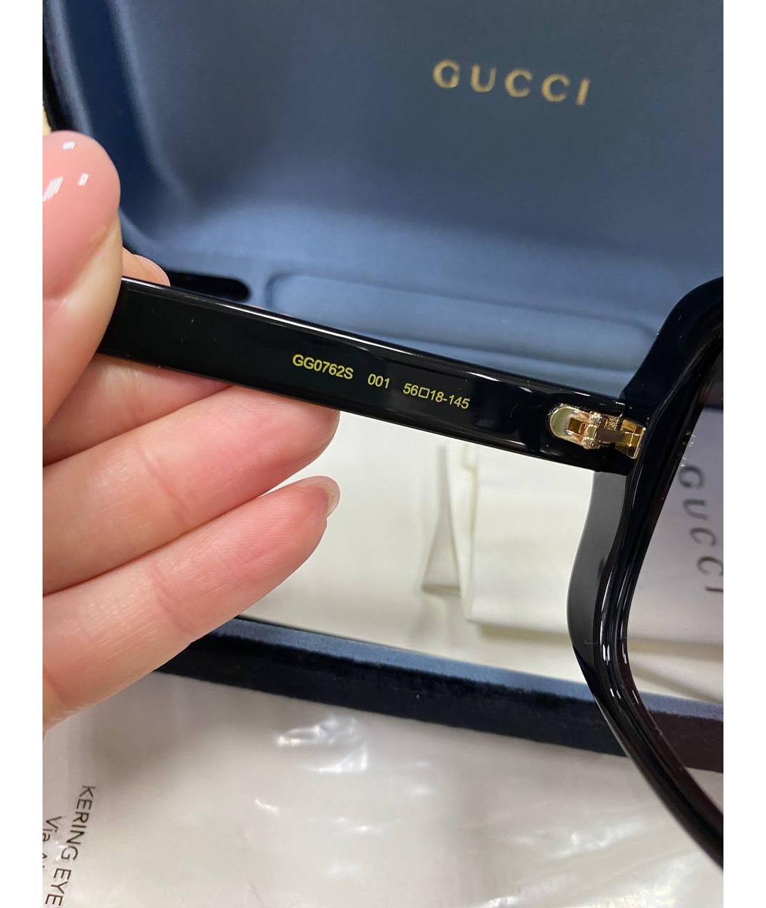 GUCCI Черные пластиковые солнцезащитные очки, фото 5