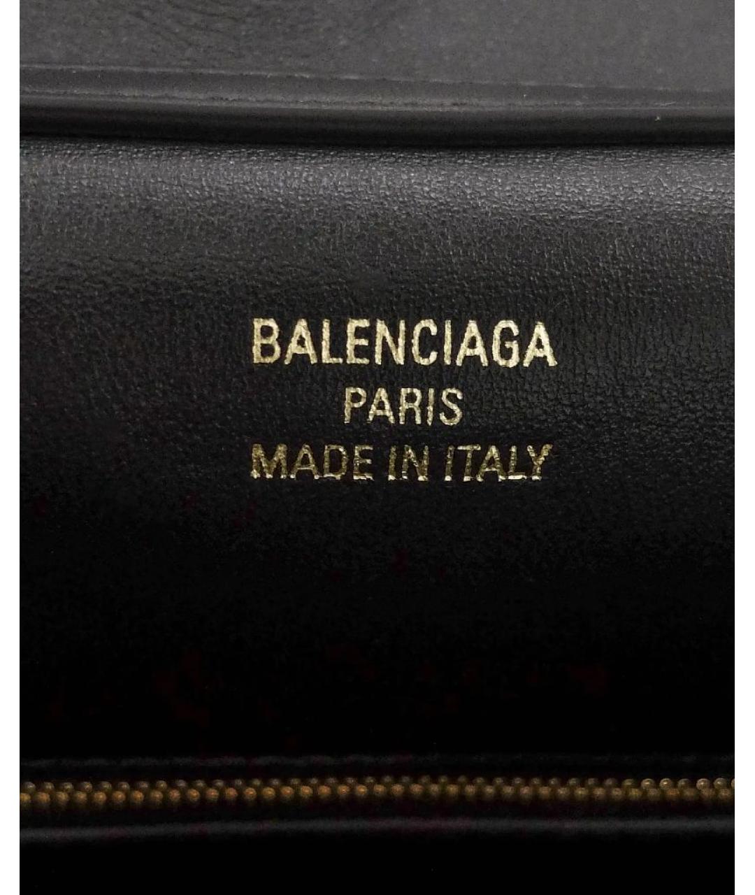 BALENCIAGA Черная кожаная сумка с короткими ручками, фото 6