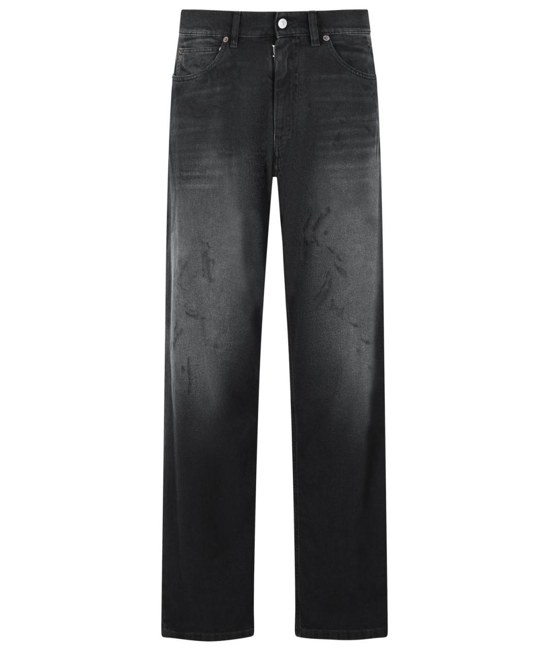 MM6 MAISON MARGIELA Черные хлопковые прямые джинсы, фото 1