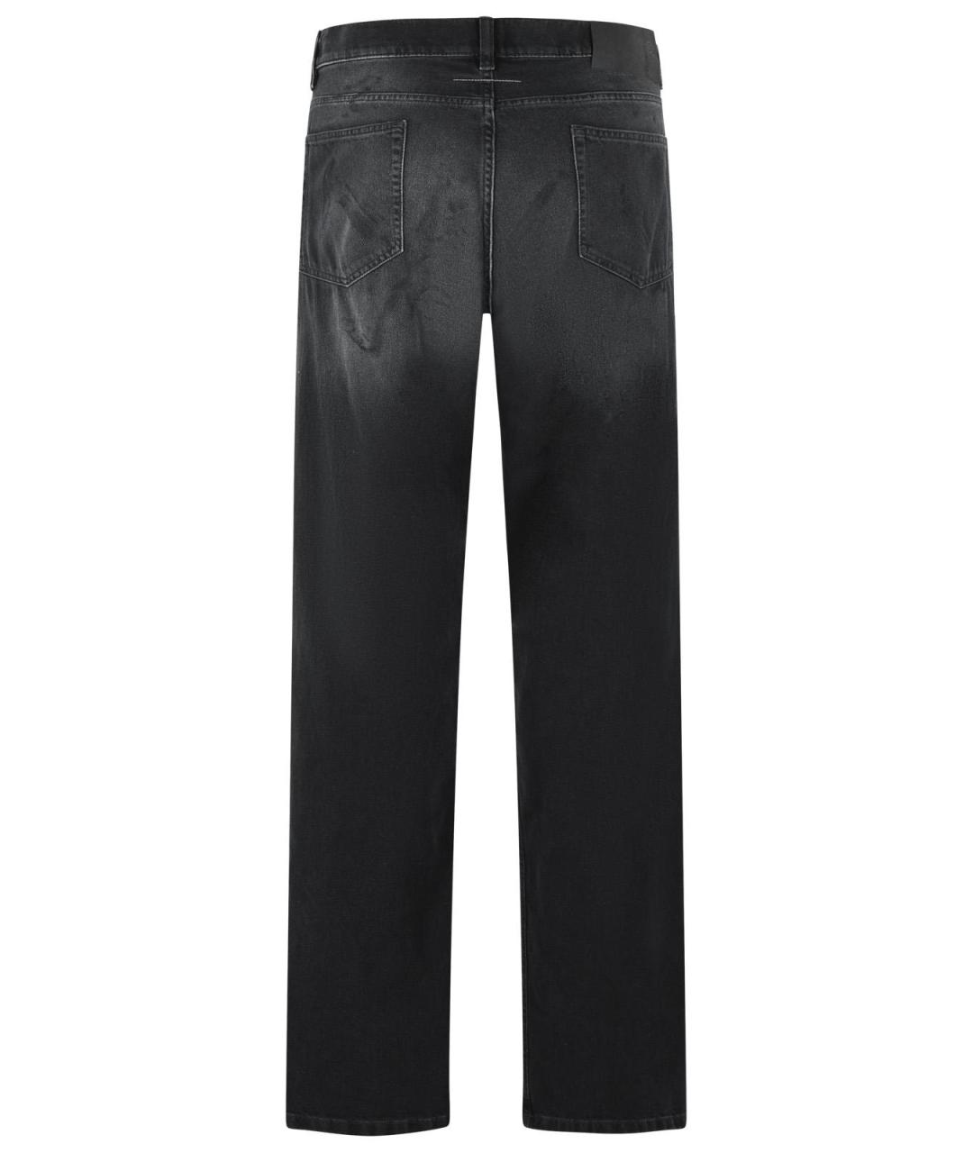 MM6 MAISON MARGIELA Черные хлопковые прямые джинсы, фото 3