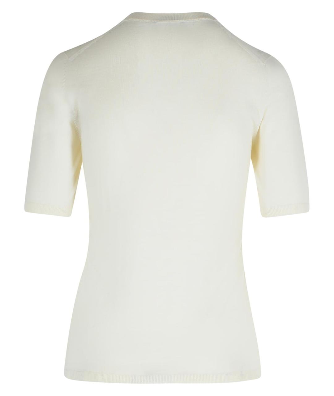MAX MARA Белая шерстяная футболка, фото 3