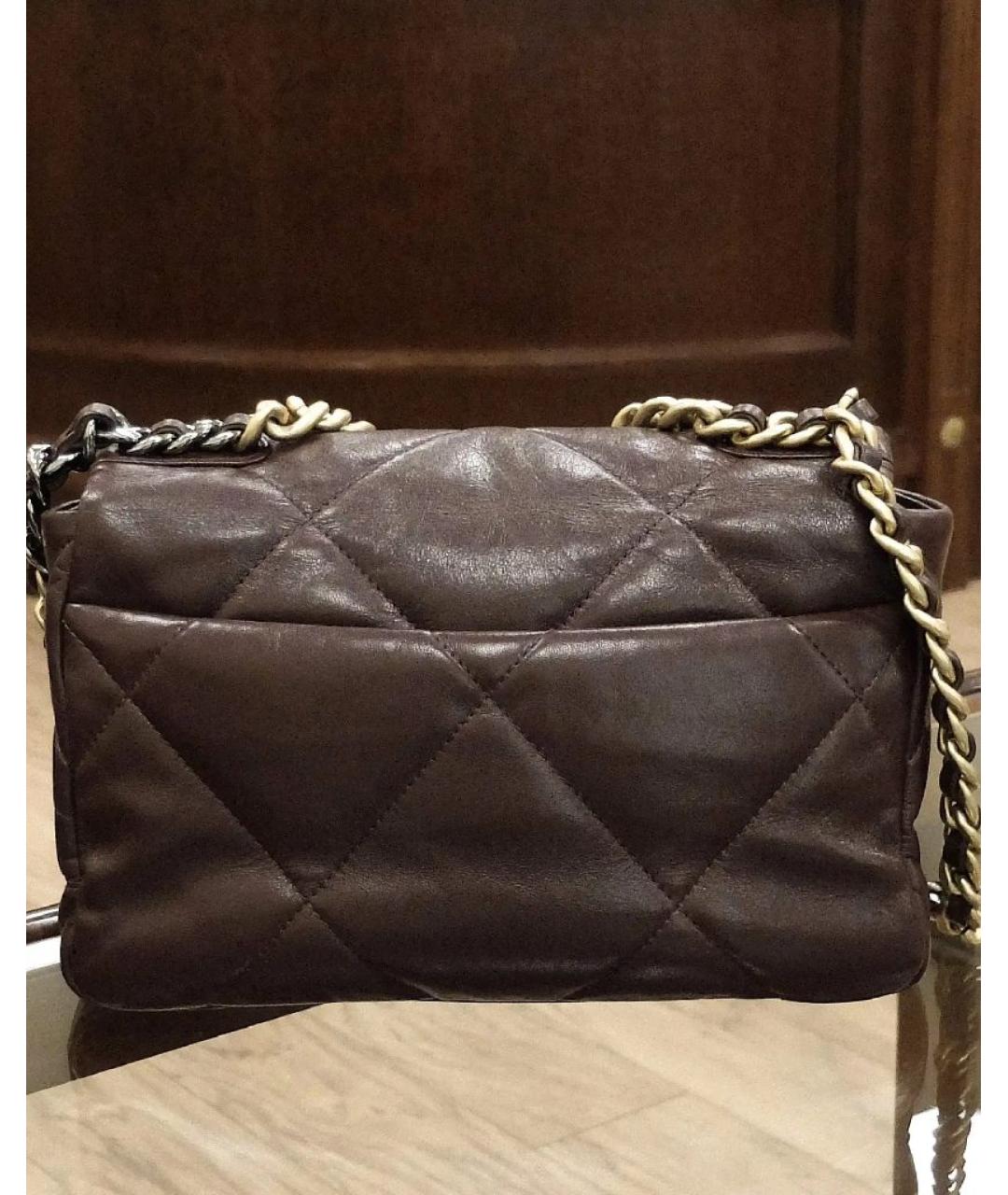 CHANEL Коричневая кожаная сумка через плечо, фото 3