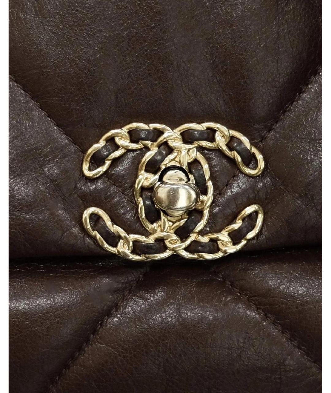 CHANEL Коричневая кожаная сумка через плечо, фото 6