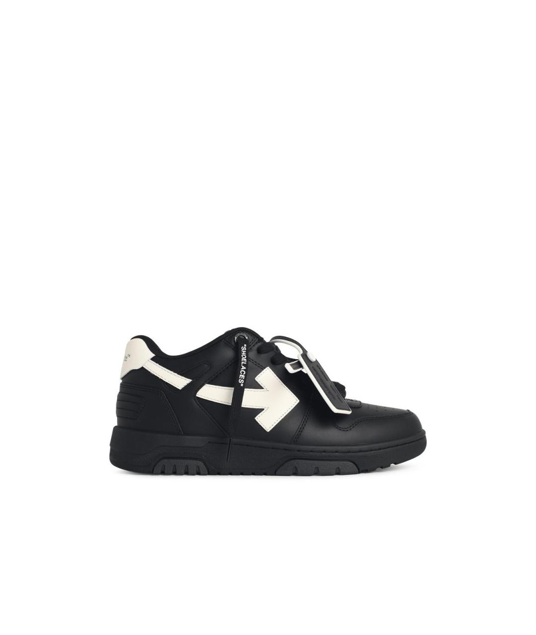 OFF-WHITE Черные кожаные низкие кроссовки / кеды, фото 1