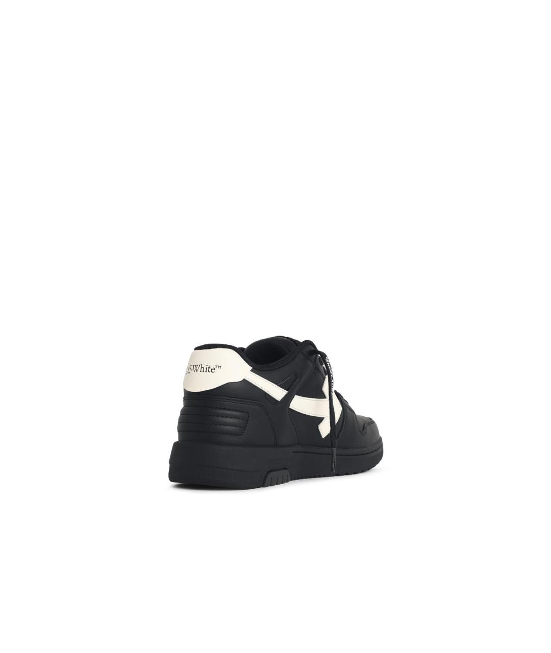 OFF-WHITE Черные кожаные низкие кроссовки / кеды, фото 3