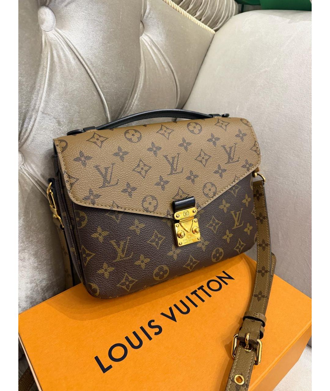 LOUIS VUITTON Коричневая сумка с короткими ручками, фото 2