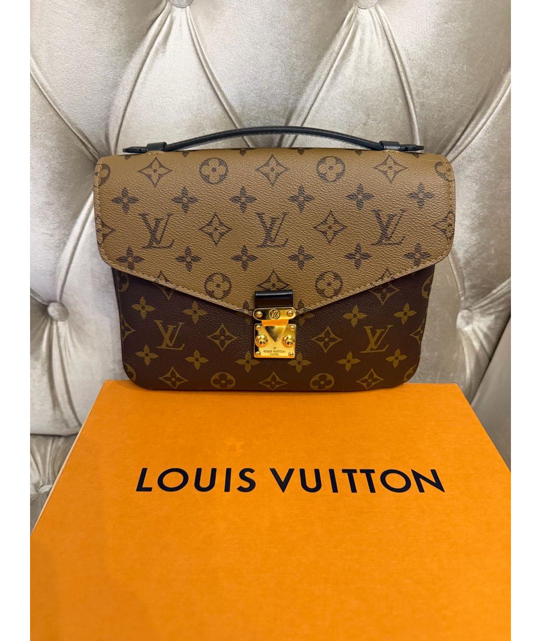 LOUIS VUITTON Коричневая сумка с короткими ручками, фото 7