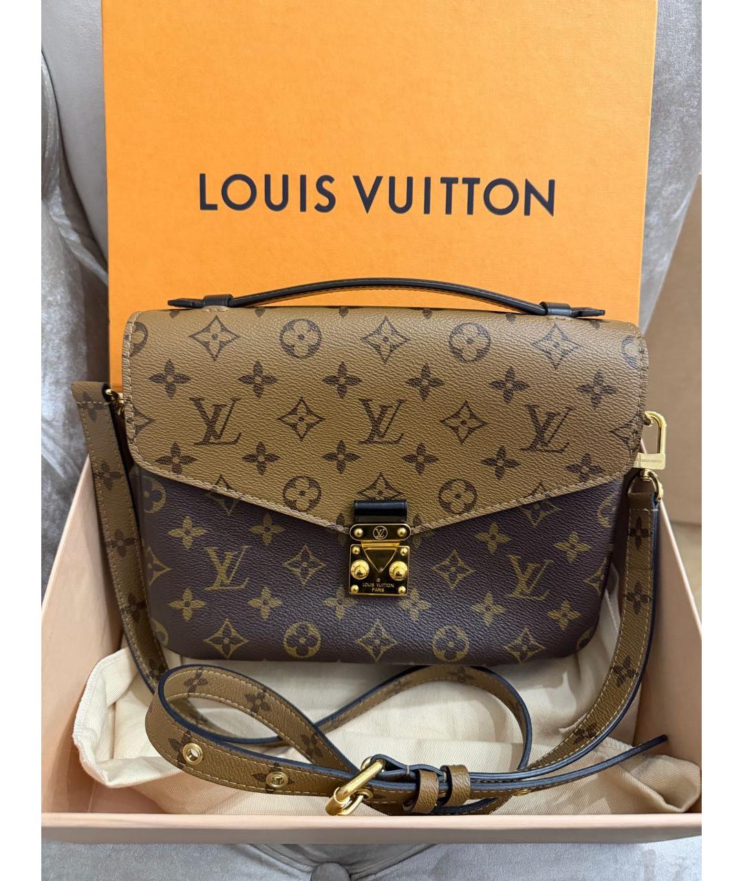 LOUIS VUITTON Коричневая сумка с короткими ручками, фото 6