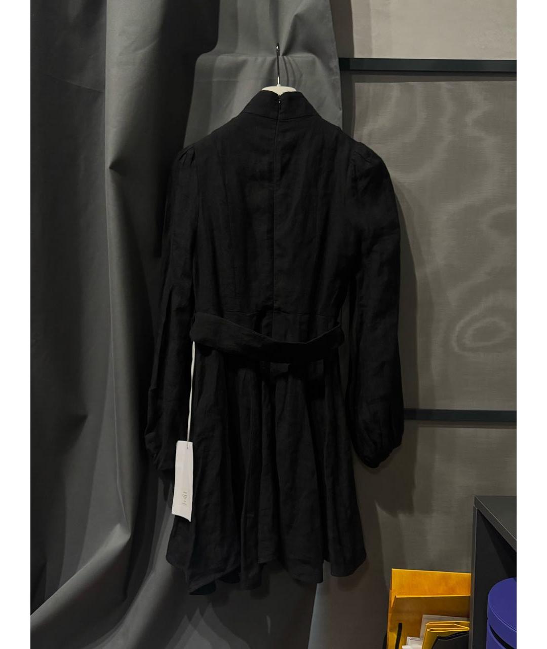 FORTE COUTURE Черное льняное повседневное платье, фото 4