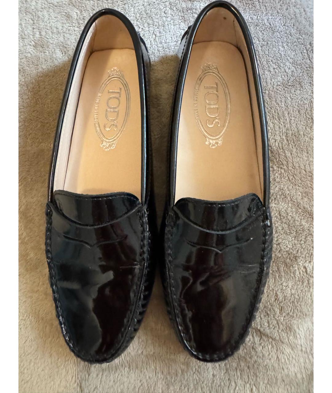 TOD'S Черные кожаные мокасины, фото 2