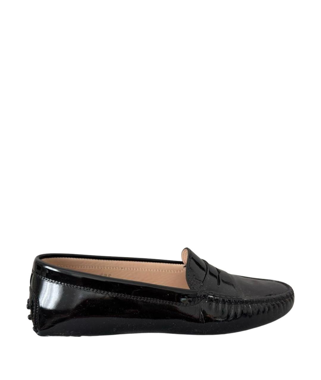 TOD'S Черные кожаные мокасины, фото 1