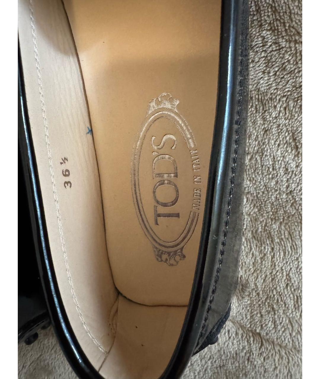 TOD'S Черные кожаные мокасины, фото 3