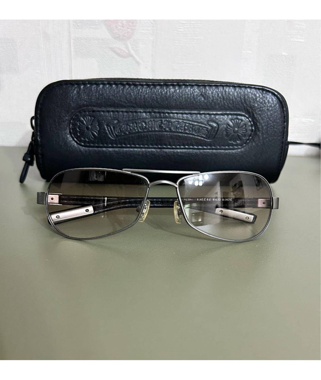 CHROME HEARTS Серебряные металлические солнцезащитные очки, фото 4