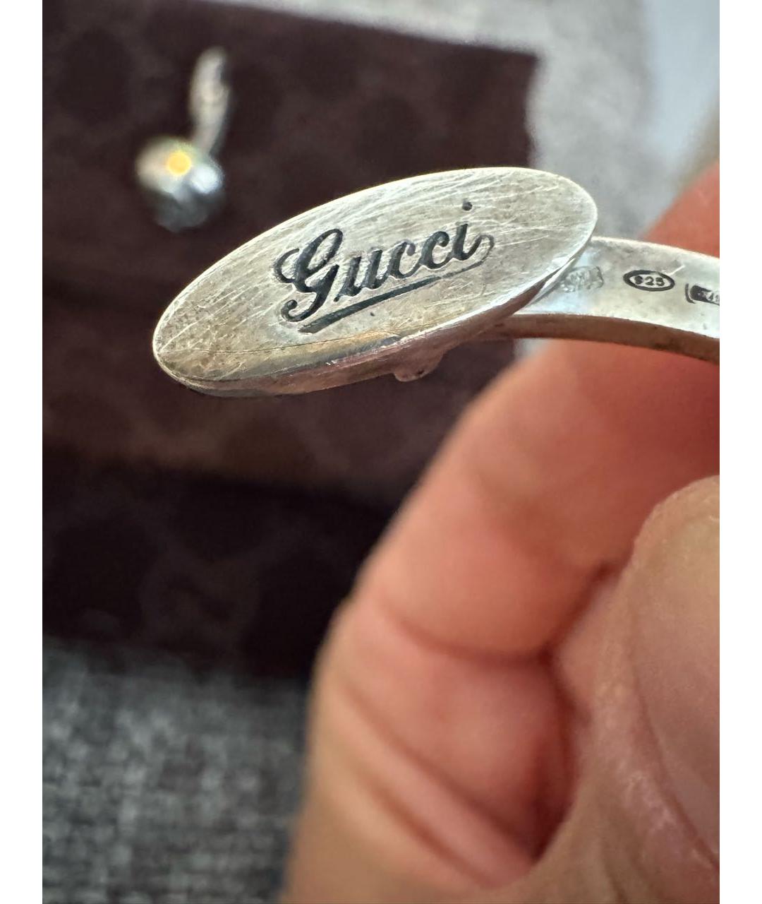 GUCCI Серебряные металлические запонки, фото 3