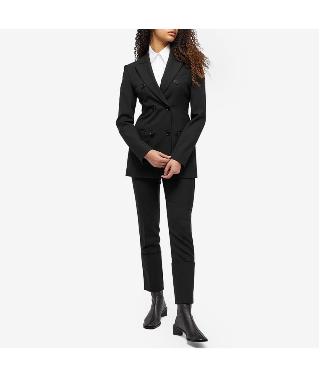 SPORTMAX Черные шерстяные брюки узкие, фото 2