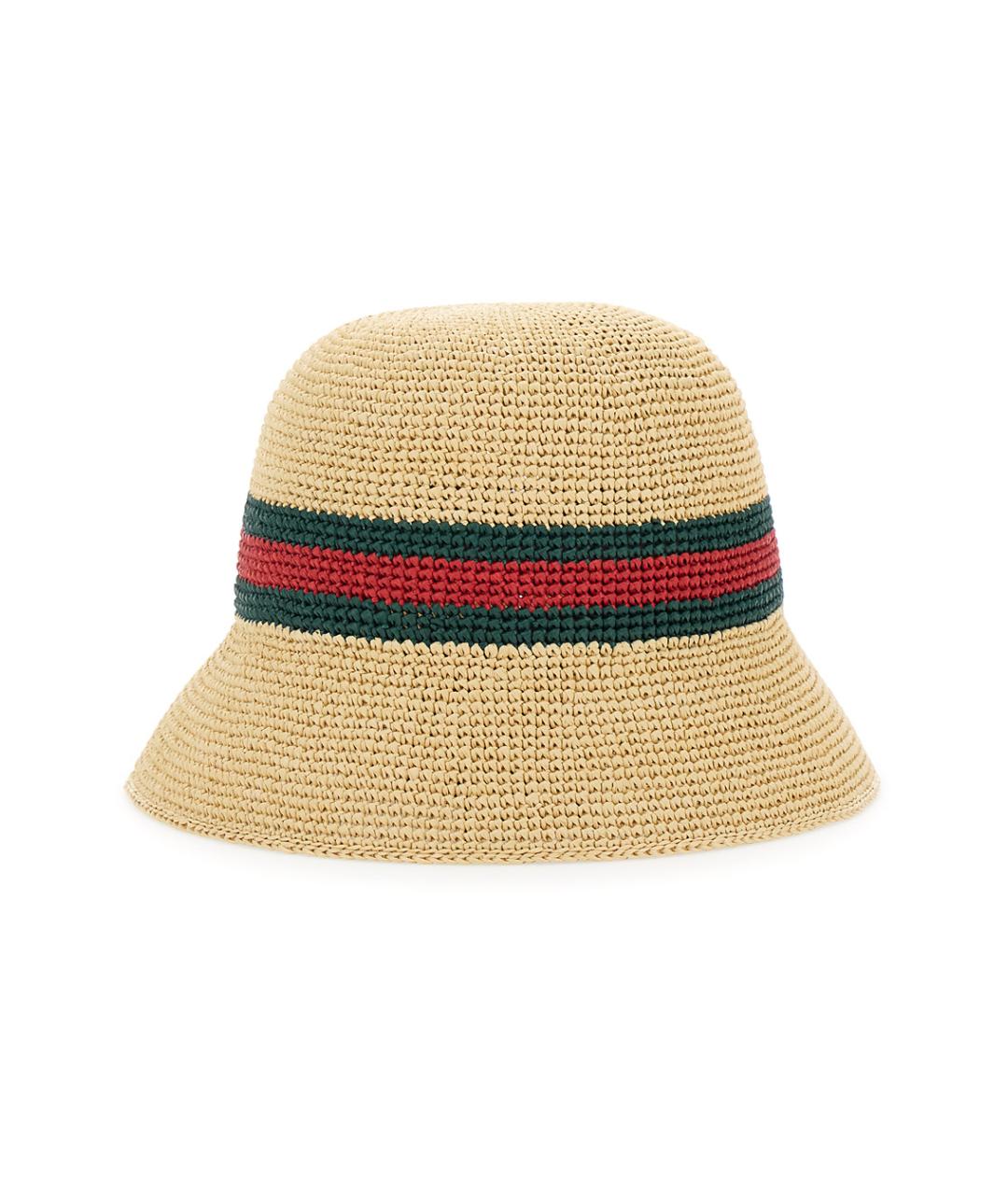 GUCCI Бежевая соломенная шляпа, фото 2