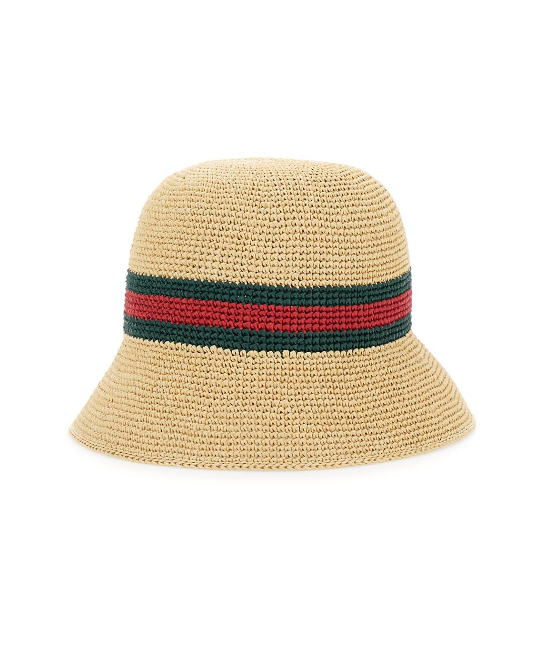 GUCCI Бежевая соломенная шляпа, фото 1