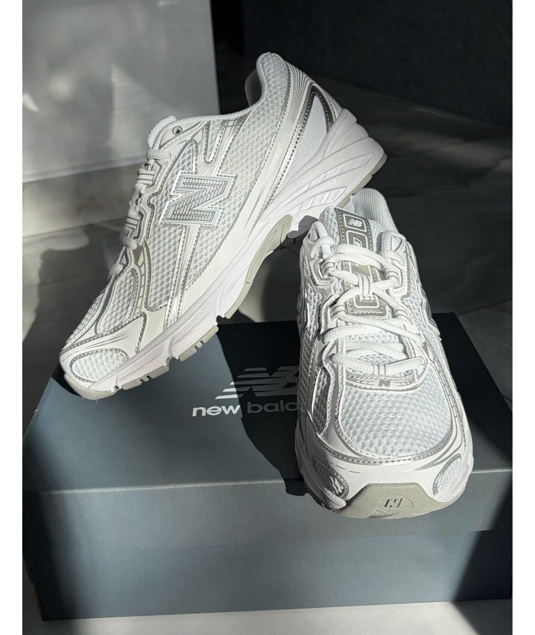 NEW BALANCE Белые текстильные кроссовки, фото 3