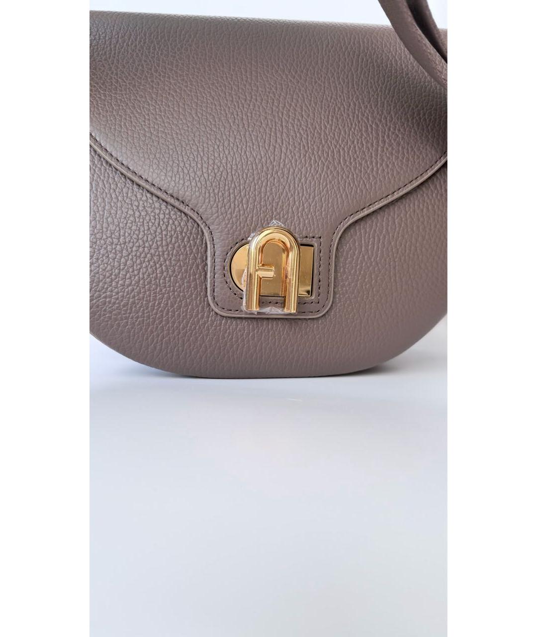 FURLA Коричневая кожаная сумка через плечо, фото 5