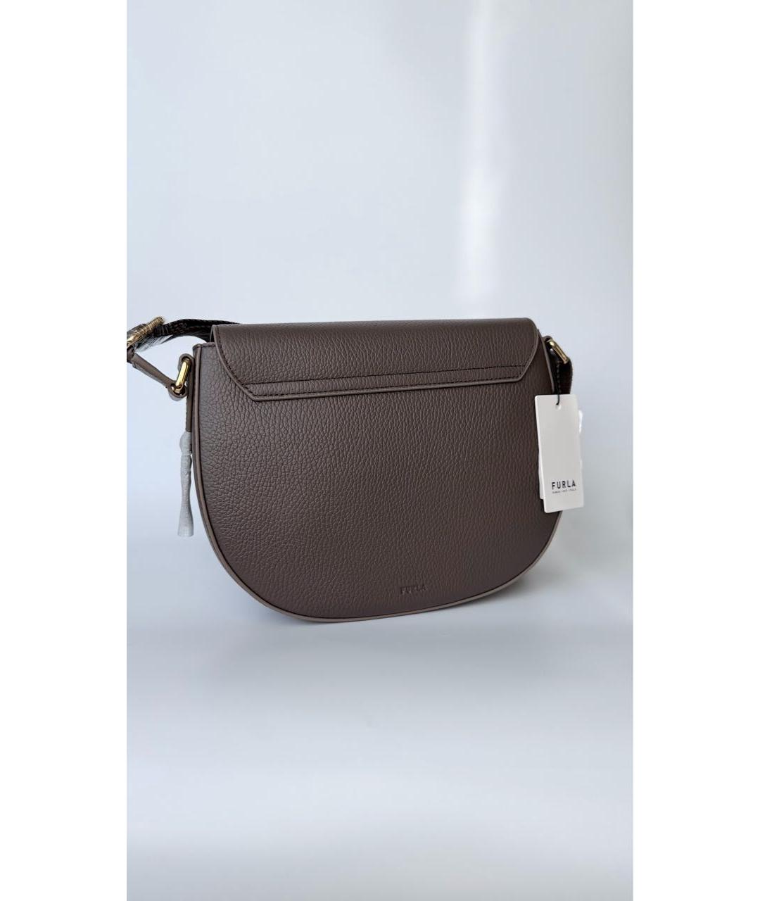 FURLA Коричневая кожаная сумка через плечо, фото 3