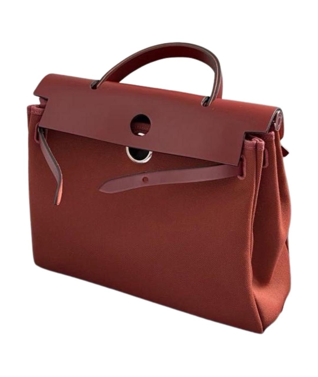 HERMES Бордовая тканевая сумка через плечо, фото 1