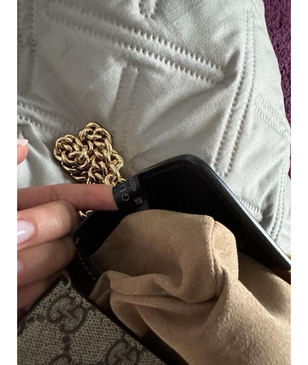 GUCCI Коричневая кожаная сумка через плечо, фото 5
